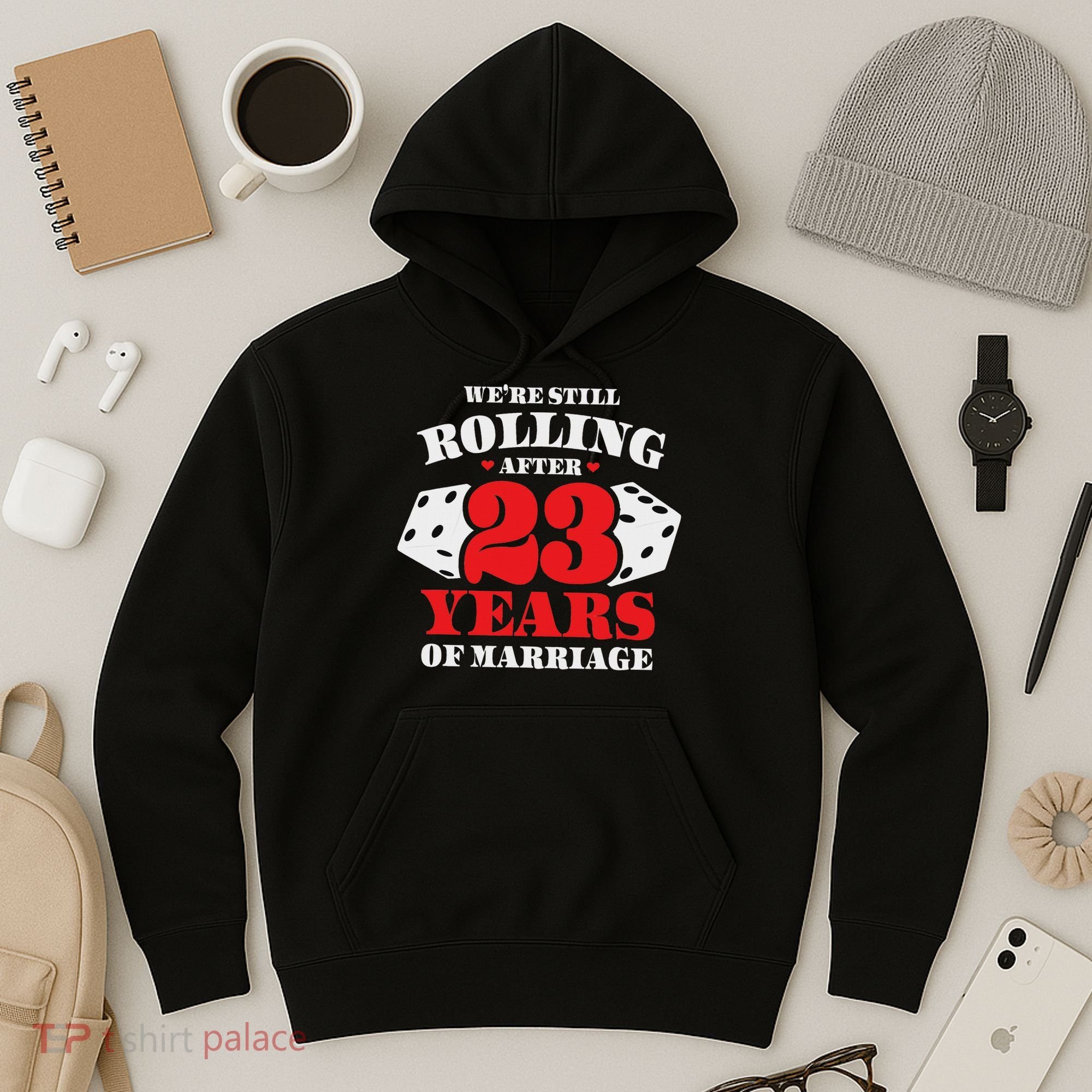 Couples Married 23 Years Funny 23rd Wedding Anniversary Hoodie