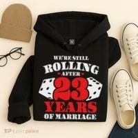 Couples Married 23 Years Funny 23rd Wedding Anniversary Hoodie thumb 4