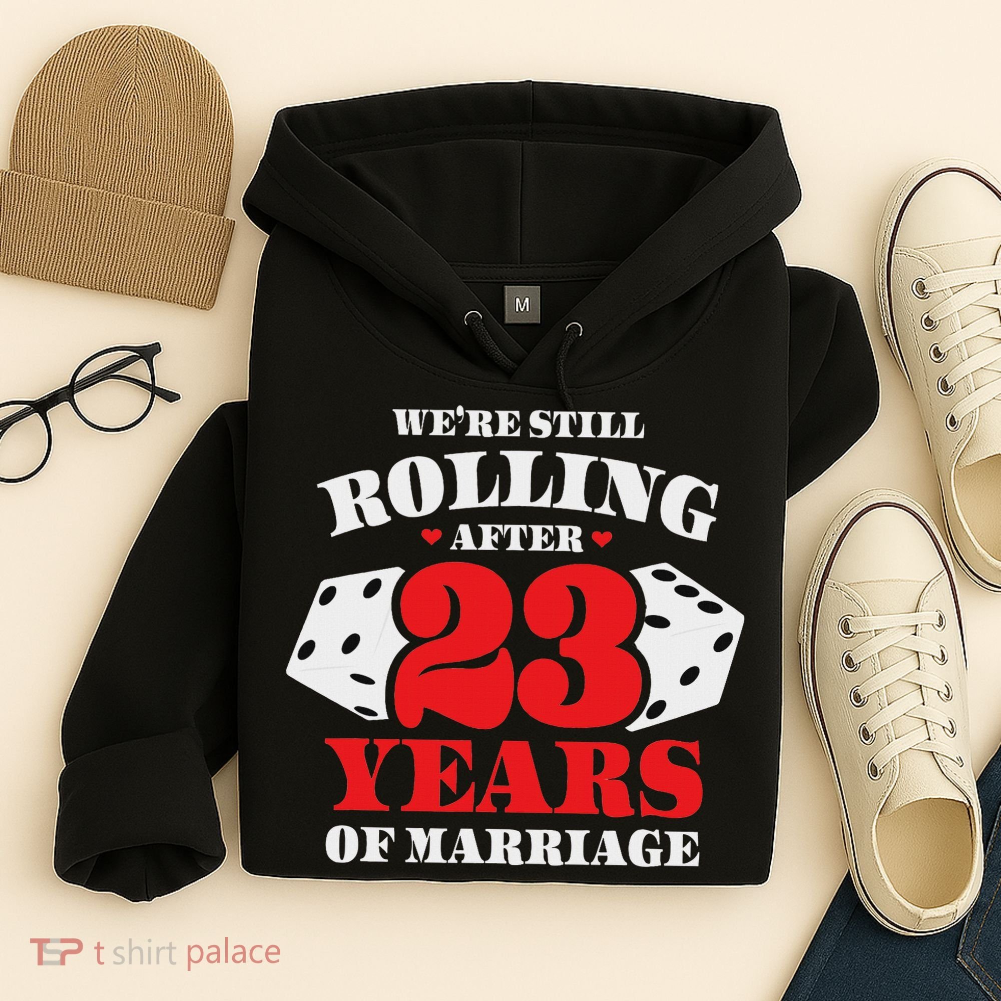 Couples Married 23 Years Funny 23rd Wedding Anniversary Hoodie