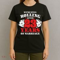 Couples Married 23 Years Funny 23rd Wedding Anniversary T-Shirt thumb 4