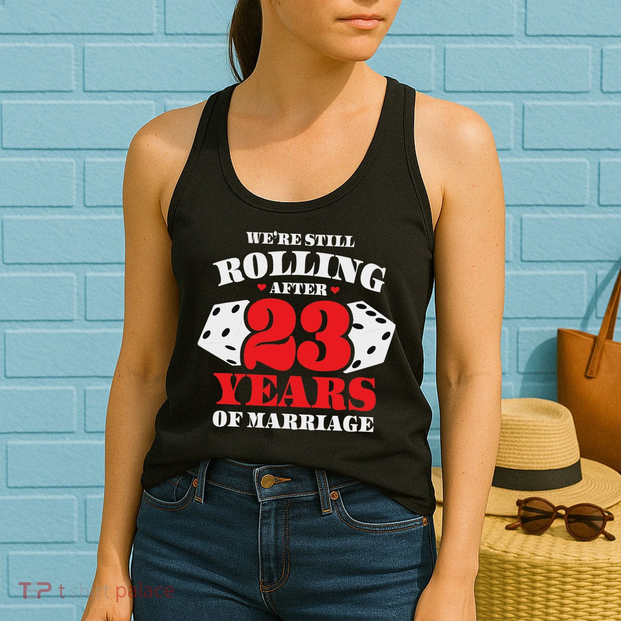 Couples Married 23 Years Funny 23rd Wedding Anniversary Women's Tank Top