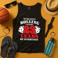 Couples Married 23 Years Funny 23rd Wedding Anniversary Tank Top thumb 4