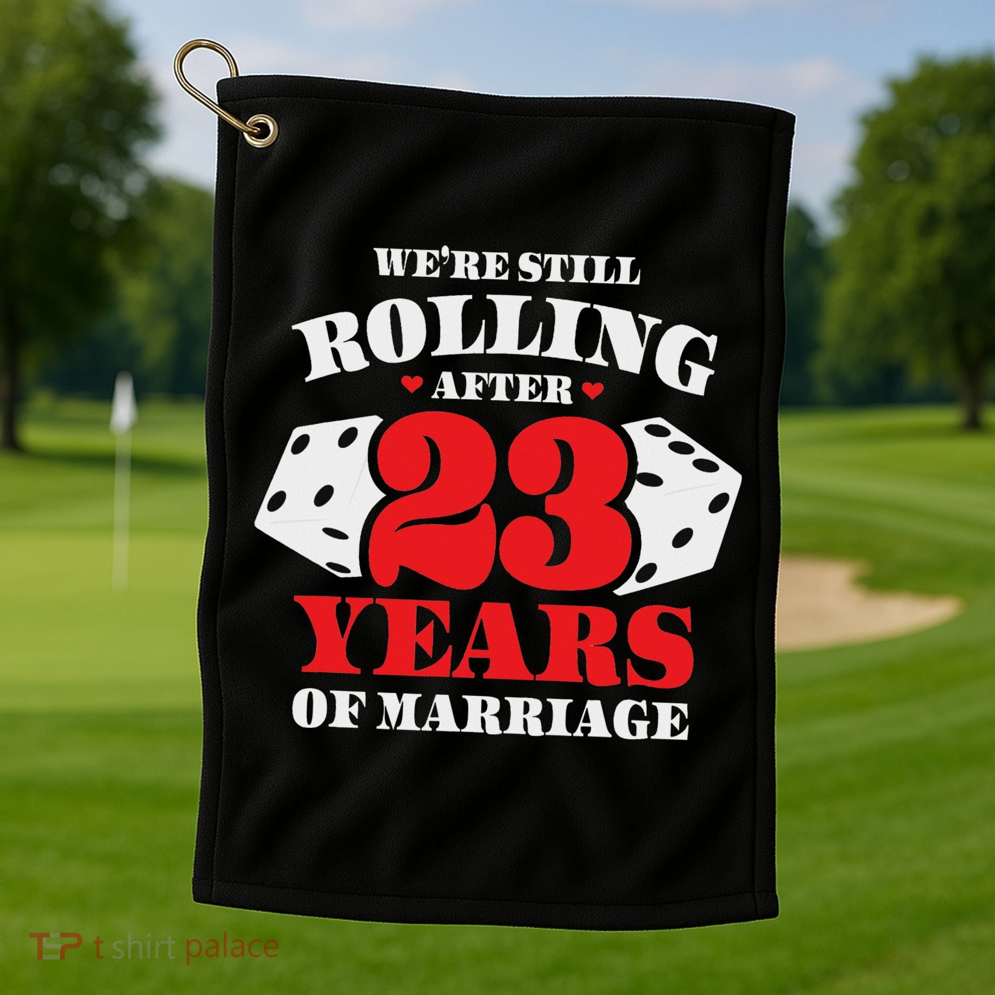 Couples Married 23 Years Funny 23rd Wedding Anniversary Golf Towel