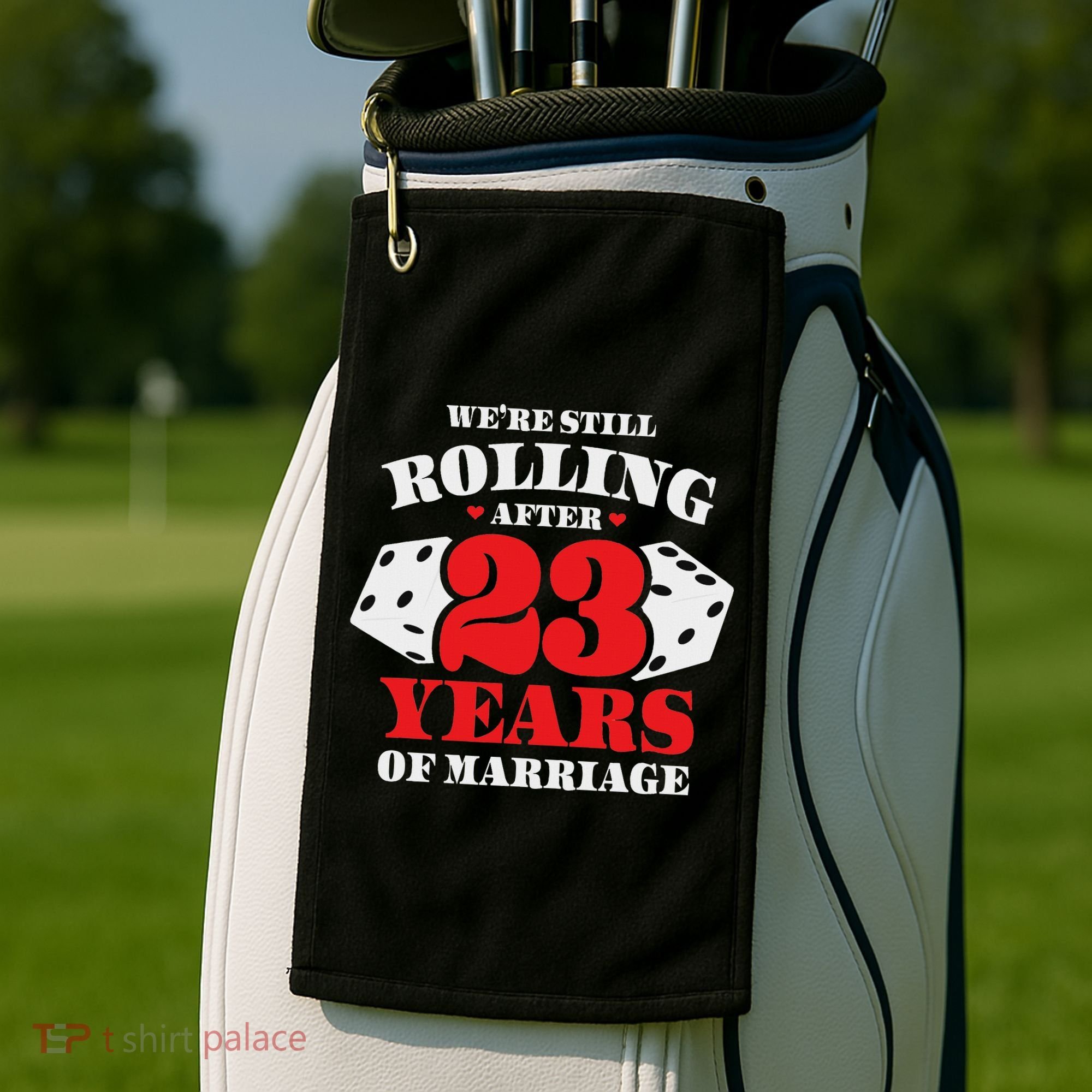 Couples Married 23 Years Funny 23rd Wedding Anniversary Golf Towel