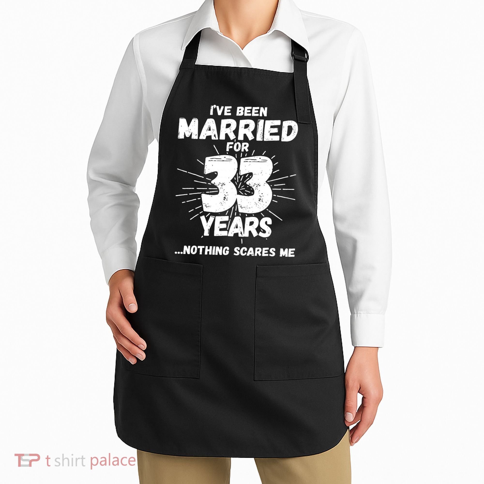 Couples Married 33 Years Funny 33rd Wedding Anniversary Apron