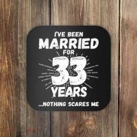 Couples Married 33 Years Funny 33rd Wedding Anniversary Coaster thumb 0