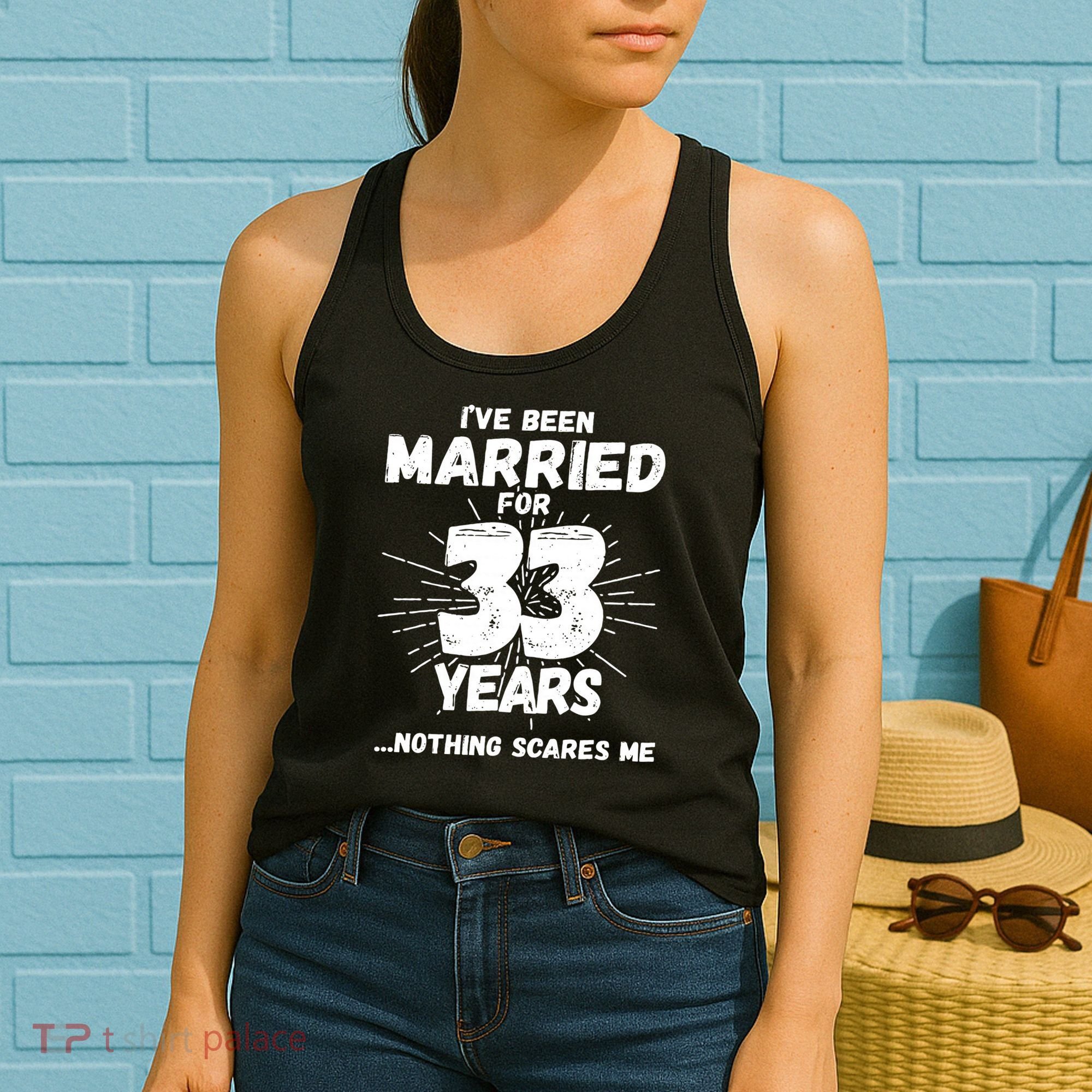 Couples Married 33 Years Funny 33rd Wedding Anniversary Women's Tank Top