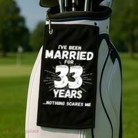 Couples Married 33 Years Funny 33rd Wedding Anniversary Golf Towel thumb 2