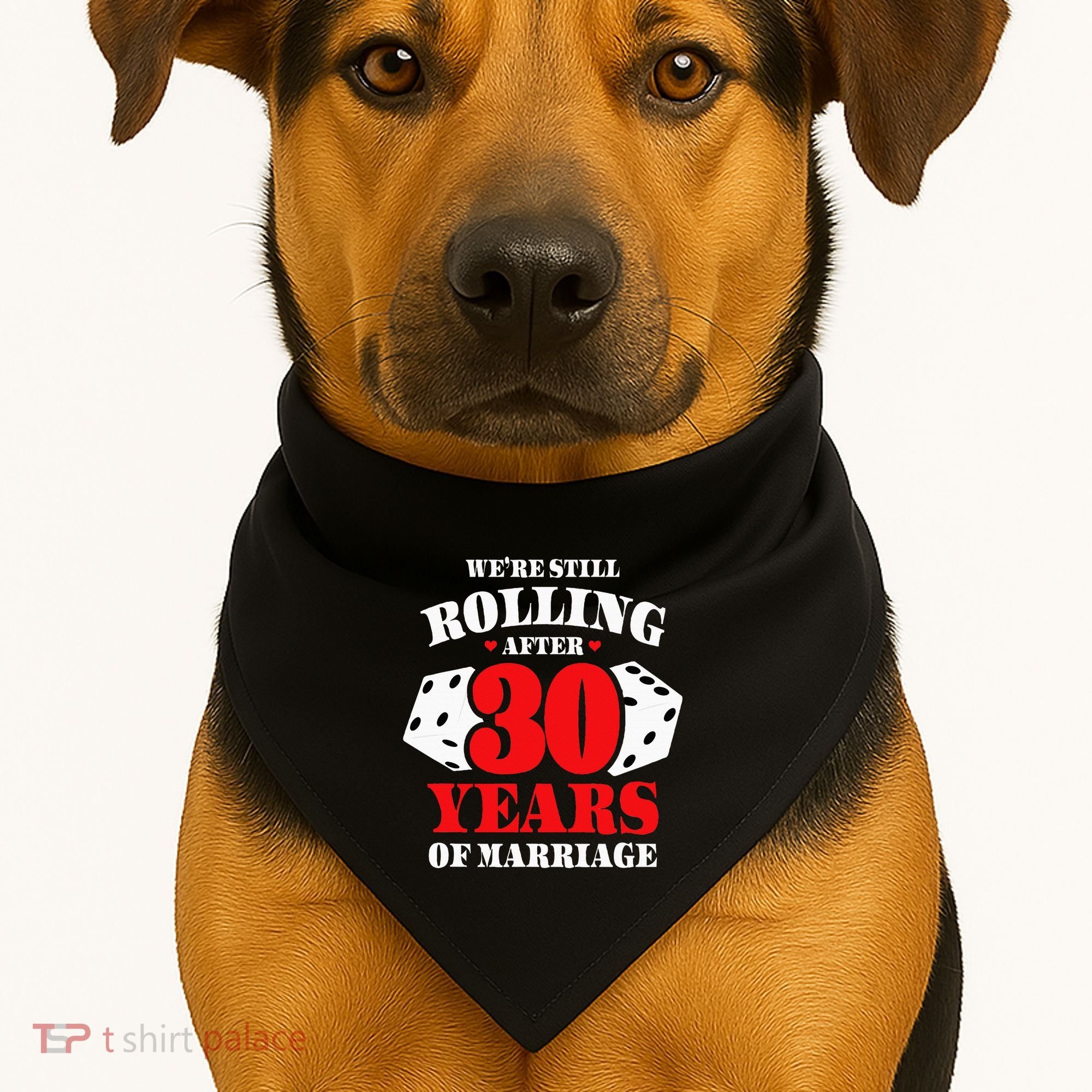 Couples Married 30 Years Funny 30th Wedding Anniversary USA-Made Doggie Bandana