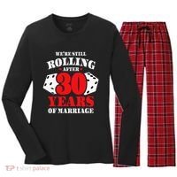 Couples Married 30 Years Funny 30th Wedding Anniversary Women's Long Sleeve Flannel Pajama Set  thumb 0