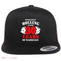 Couples Married 30 Years Funny 30th Wedding Anniversary Flat Bill Trucker Hat thumb 0