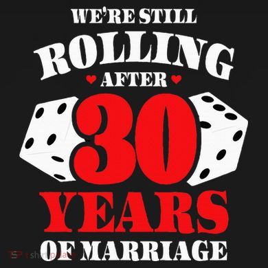 Couples Married 30 Years Funny 30th Wedding Anniversary Flat Bill Trucker Hat