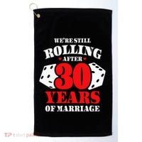 Couples Married 30 Years Funny 30th Wedding Anniversary Golf Towel thumb 0