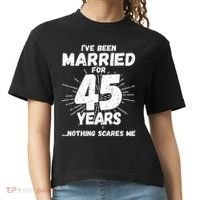 Couples Married 45 Years Funny 45th Wedding Anniversary Comfort Colors Boxy T-Shirt thumb 0