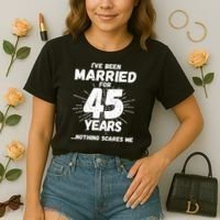 Couples Married 45 Years Funny 45th Wedding Anniversary Comfort Colors Boxy T-Shirt thumb 2