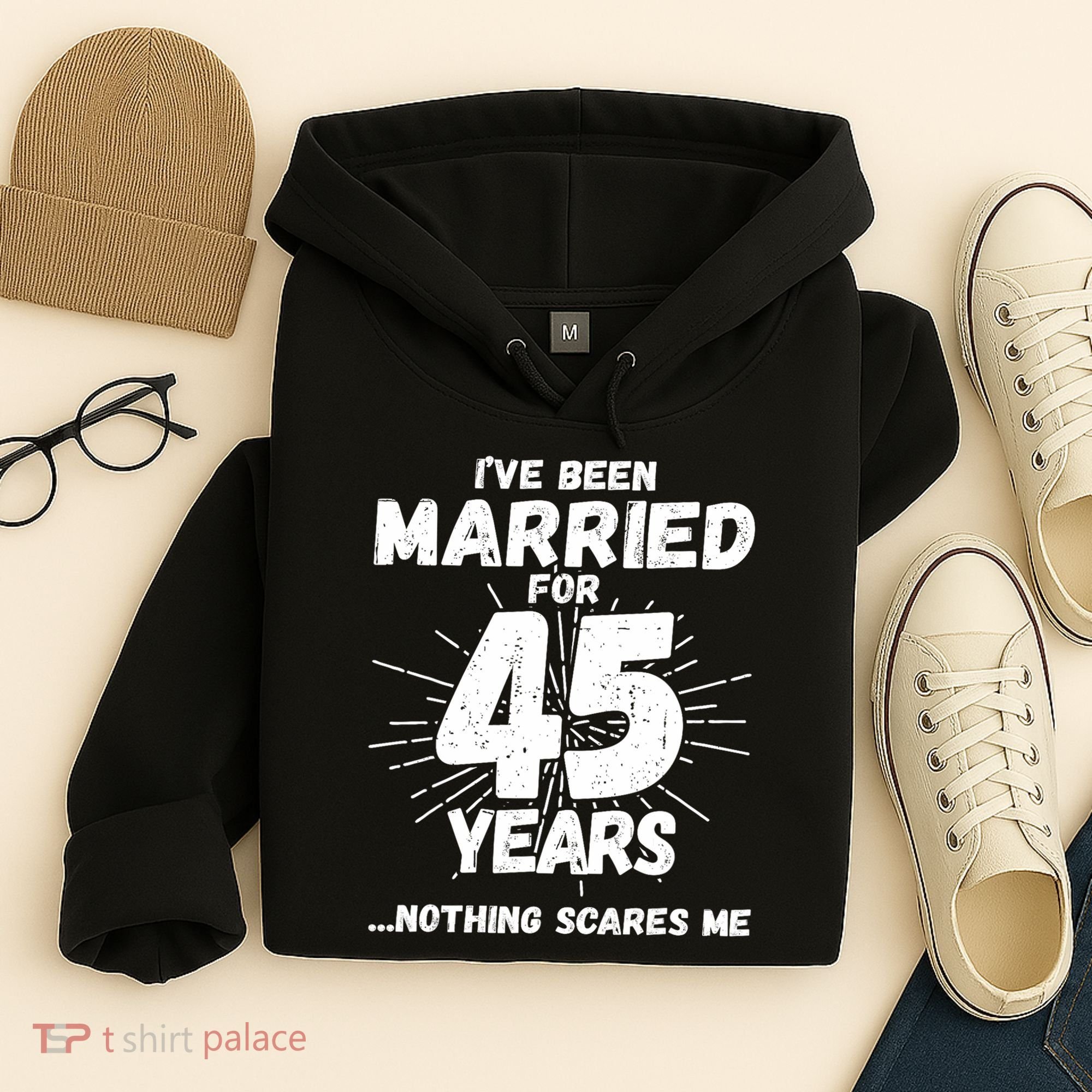 Couples Married 45 Years Funny 45th Wedding Anniversary Hoodie