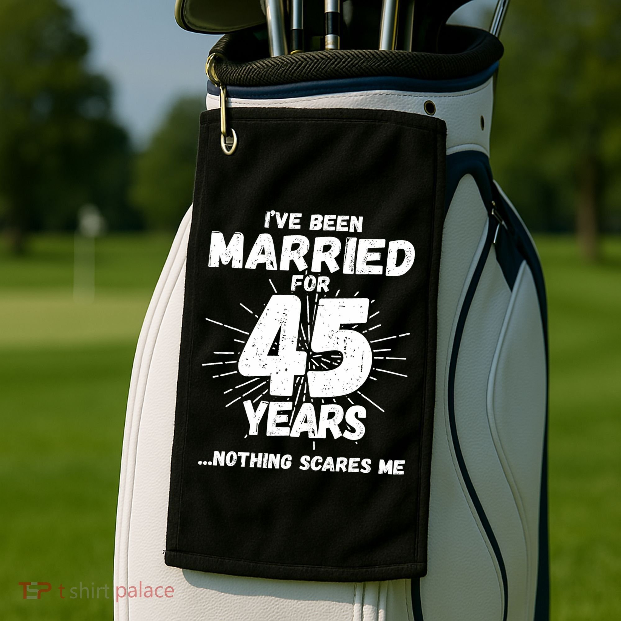 Couples Married 45 Years Funny 45th Wedding Anniversary Golf Towel