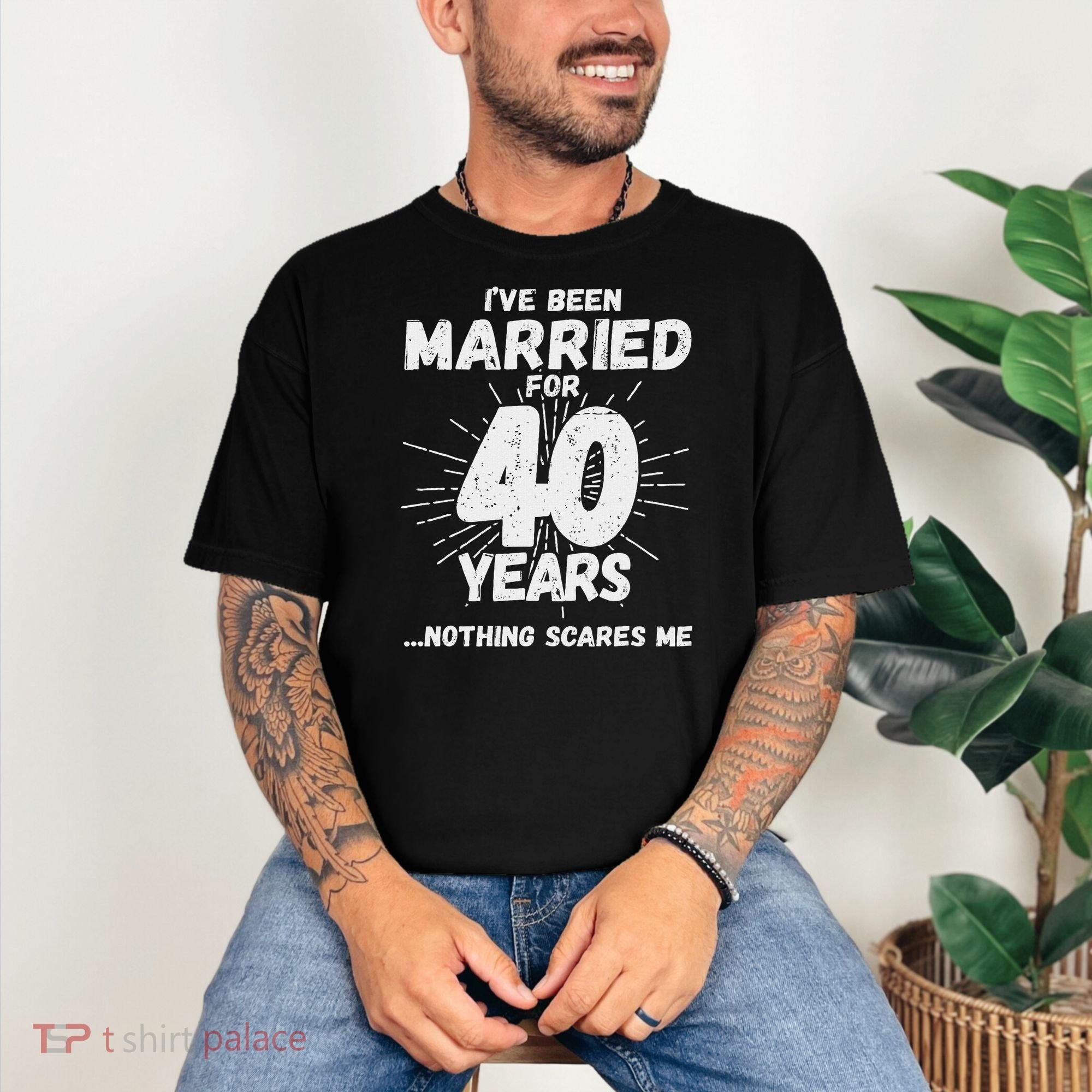 Couples Married 40 Years Funny 40th Wedding Anniversary Comfort Colors T-Shirt