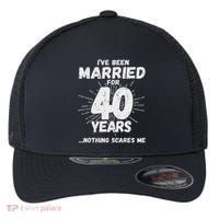 Couples Married 40 Years Funny 40th Wedding Anniversary Flexfit Unipanel Trucker Cap thumb 0