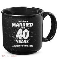 Couples Married 40 Years Funny 40th Wedding Anniversary 15oz Campfire Ceramic Mug thumb 0