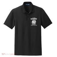 Couples Married 40 Years Funny 40th Wedding Anniversary Dry Zone Grid Polo thumb 0