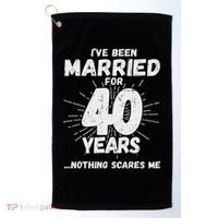 Couples Married 40 Years Funny 40th Wedding Anniversary Golf Towel thumb 0
