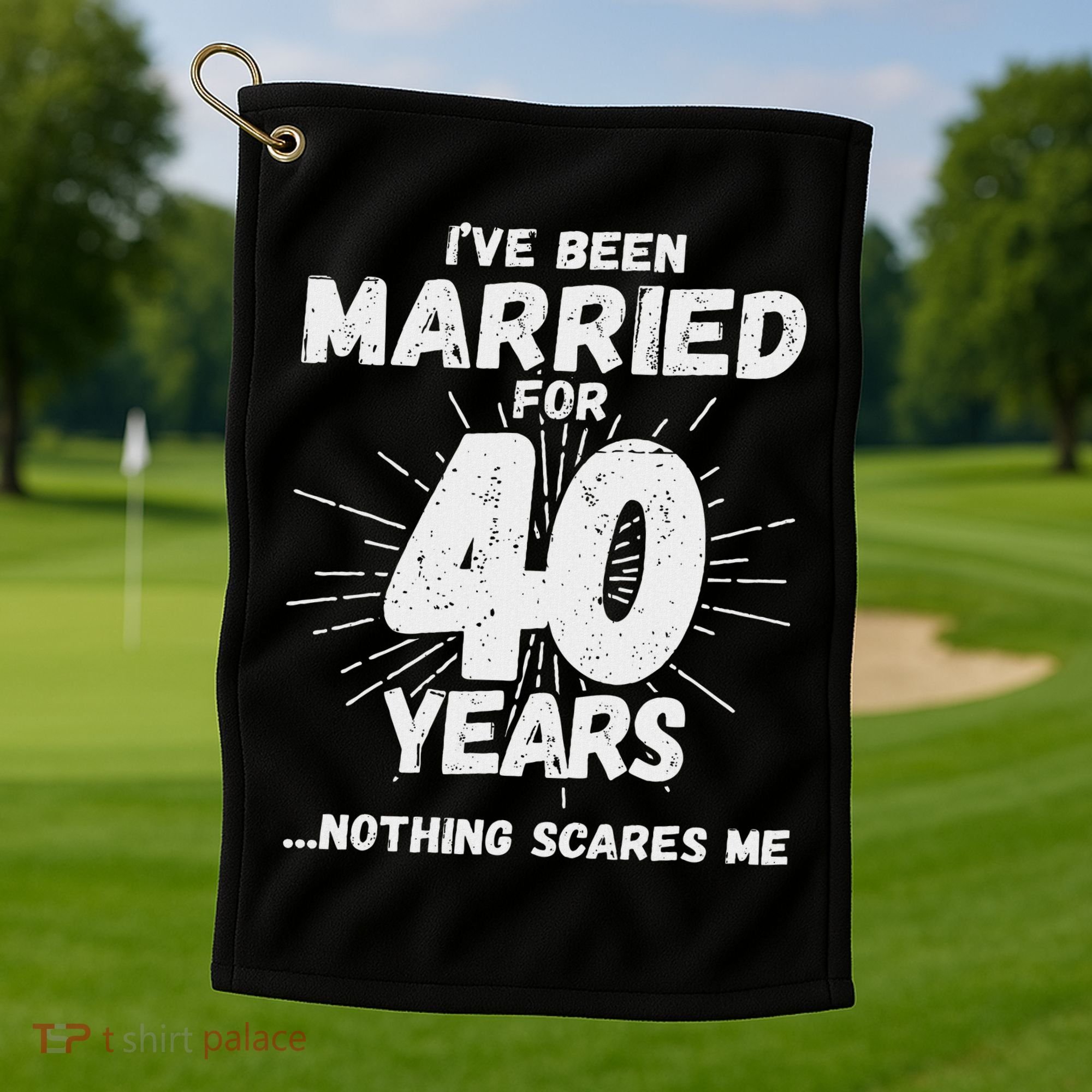 Couples Married 40 Years Funny 40th Wedding Anniversary Golf Towel