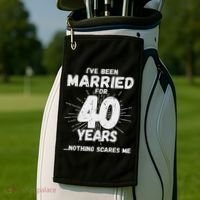 Couples Married 40 Years Funny 40th Wedding Anniversary Golf Towel thumb 2