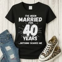 Couples Married 40 Years Funny 40th Wedding Anniversary Women's T-Shirt thumb 3
