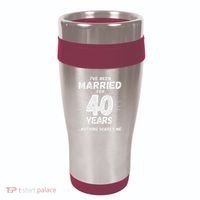 Couples Married 40 Years Funny 40th Wedding Anniversary 16oz Travel Tumbler thumb 0