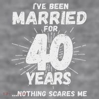 Couples Married 40 Years Funny 40th Wedding Anniversary Women's Racerback Cropped Tank thumb 2