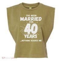 Couples Married 40 Years Funny 40th Wedding Anniversary Garment-Dyed Women's Muscle Tee thumb 0