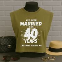 Couples Married 40 Years Funny 40th Wedding Anniversary Garment-Dyed Women's Muscle Tee thumb 3