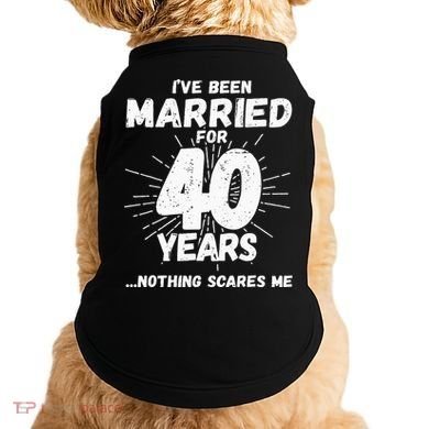 Couples Married 40 Years Funny 40th Wedding Anniversary Doggie Tank