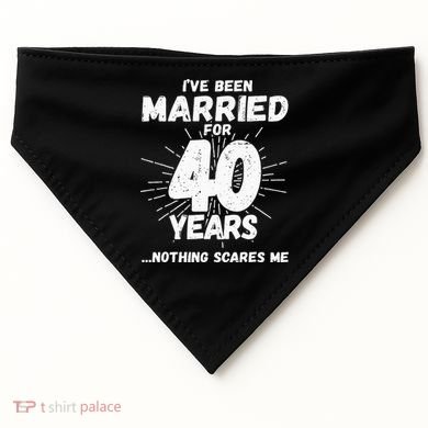 Couples Married 40 Years Funny 40th Wedding Anniversary USA-Made Doggie Bandana