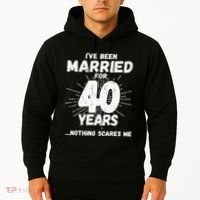 Couples Married 40 Years Funny 40th Wedding Anniversary Hoodie thumb 2
