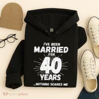 Couples Married 40 Years Funny 40th Wedding Anniversary Hoodie thumb 4