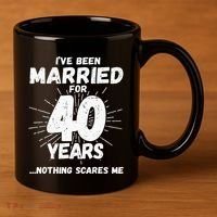 Couples Married 40 Years Funny 40th Wedding Anniversary 11oz C Handle Ceramic Mug thumb 3
