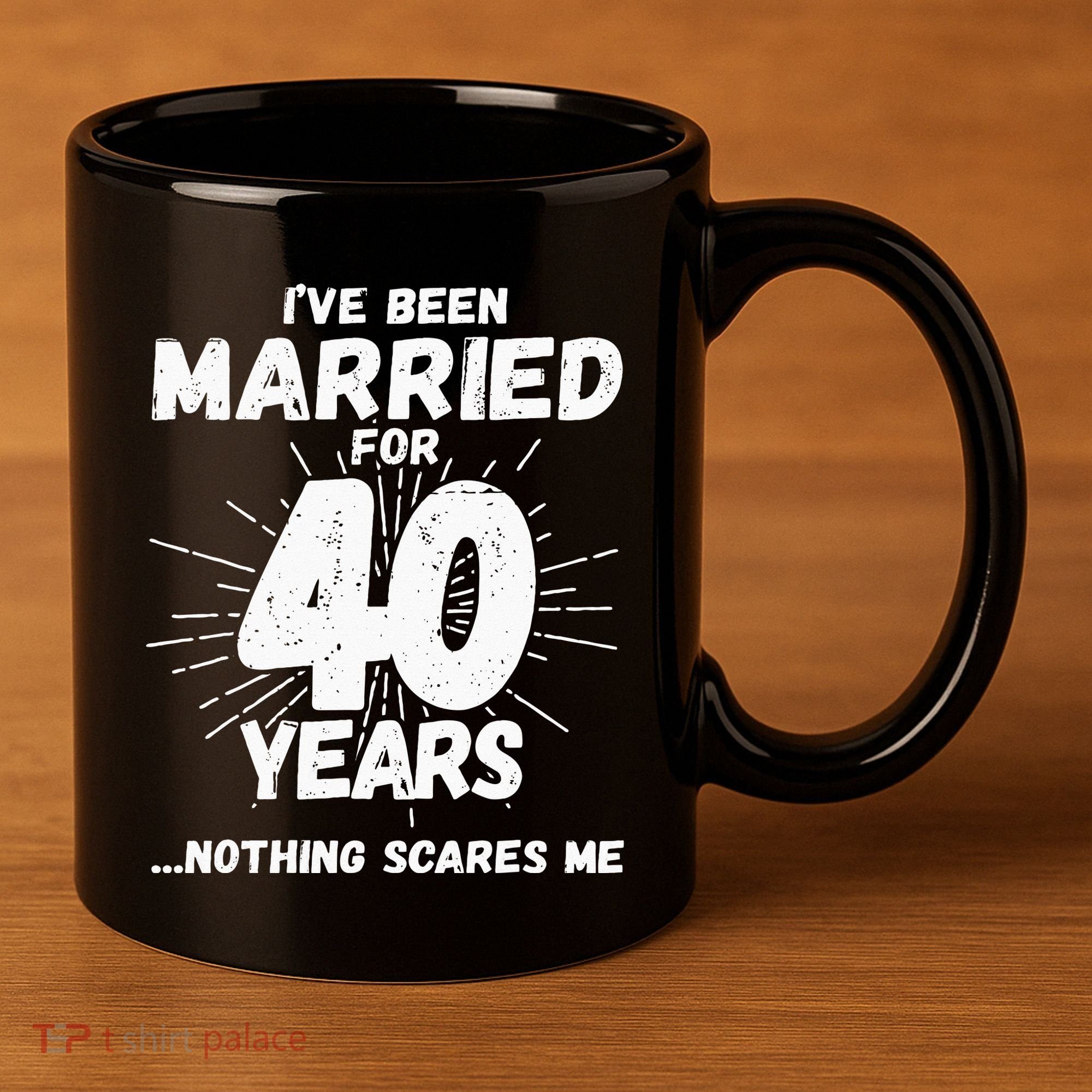 Couples Married 40 Years Funny 40th Wedding Anniversary 11oz C Handle Ceramic Mug