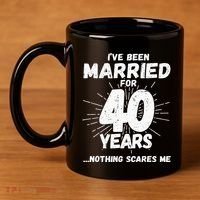 Couples Married 40 Years Funny 40th Wedding Anniversary 11oz C Handle Ceramic Mug thumb 4
