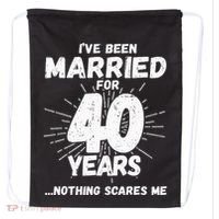 Couples Married 40 Years Funny 40th Wedding Anniversary Drawstring Bag thumb 0