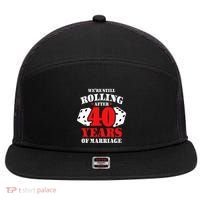 Couples Married 40 Years Funny 40th Wedding Anniversary 7 Panel Mesh Trucker Snapback Hat thumb 0