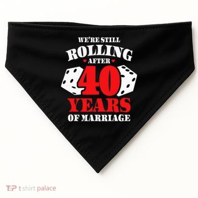 Couples Married 40 Years Funny 40th Wedding Anniversary USA-Made Doggie Bandana