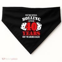 Couples Married 40 Years Funny 40th Wedding Anniversary USA-Made Doggie Bandana thumb 0