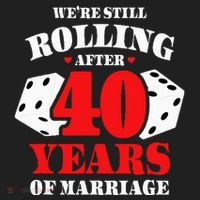 Couples Married 40 Years Funny 40th Wedding Anniversary Beanie thumb 2