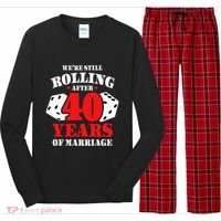 Couples Married 40 Years Funny 40th Wedding Anniversary Long Sleeve Pajama Set thumb 0