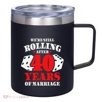 Couples Married 40 Years Funny 40th Wedding Anniversary 12oz Stainless Steel Coffee Mug thumb 0