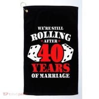 Couples Married 40 Years Funny 40th Wedding Anniversary Golf Towel thumb 0