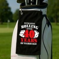 Couples Married 40 Years Funny 40th Wedding Anniversary Golf Towel thumb 2