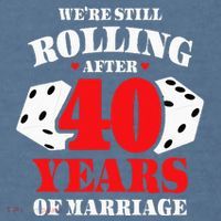 Couples Married 40 Years Funny 40th Wedding Anniversary Garment-Dyed Sweatshirt thumb 2
